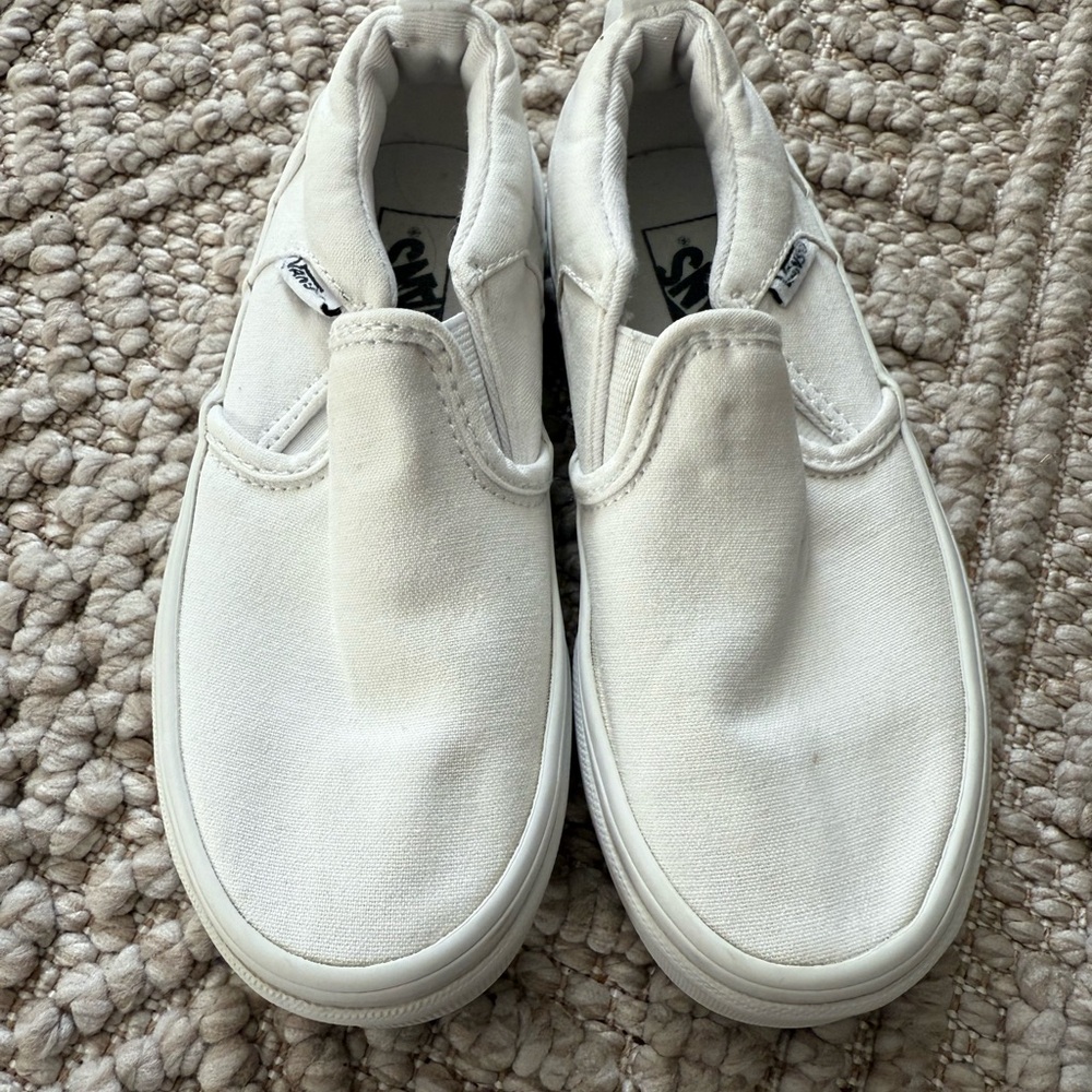 Vans Kids Classic White Slip-On Sneakers